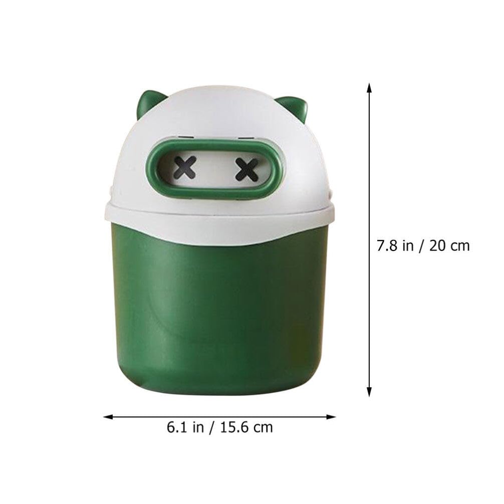 GroomBuddy Sleepy Bear Mini Dustbin | Cute Desktop Trash Bin with Lid | Compact, Odor-Sealing & Multi-Use for Home, Car & Office