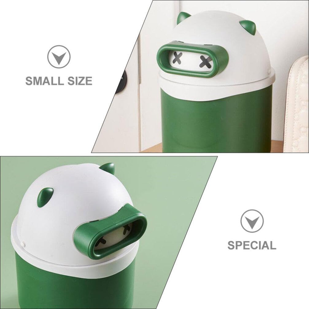 GroomBuddy Sleepy Bear Mini Dustbin | Cute Desktop Trash Bin with Lid | Compact, Odor-Sealing & Multi-Use for Home, Car & Office