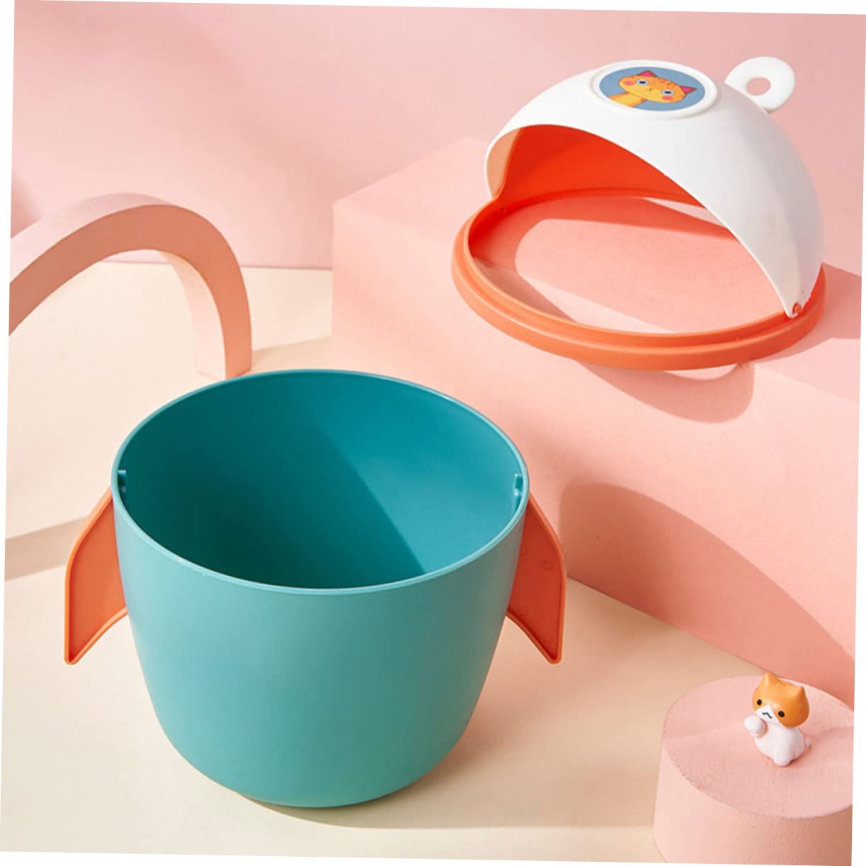 GroomBuddy Kitty Capsule Mini Dustbin | Cute Desktop Trash Can for Home, Office & Car