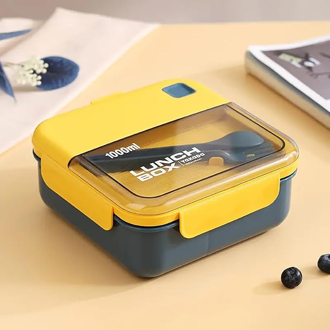 Yakada 1000ml Insulated Lunch Box with Cutlery | Leakproof & Lightweight | Office & School Use