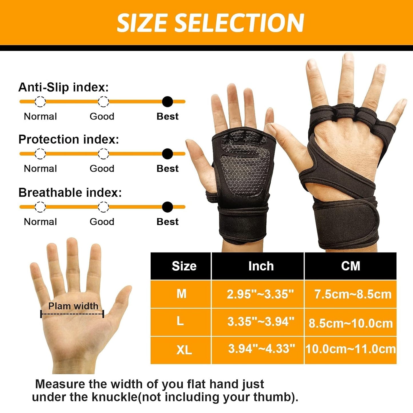 Fitnest ProGrip Gym Gloves | Full Palm Protection + Wrist Support for Men & Women