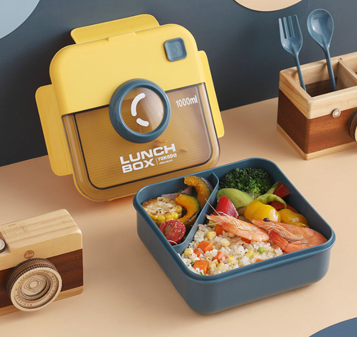 Yakada 1000ml Insulated Lunch Box with Cutlery | Leakproof & Lightweight | Office & School Use