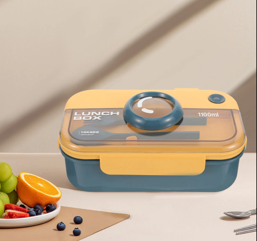 Yakada 1100ml Insulated Lunch Box with Cutlery | Leakproof & Lightweight | Office & School Use