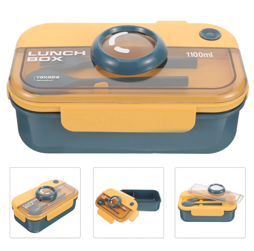 Yakada 1100ml Insulated Lunch Box with Cutlery | Leakproof & Lightweight | Office & School Use
