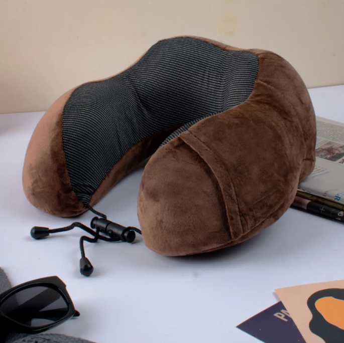 NovaHaven Memory Foam Travel Neck Pillow | Ergonomic Support with Adjustable Strap | Washable Cover | Free Size