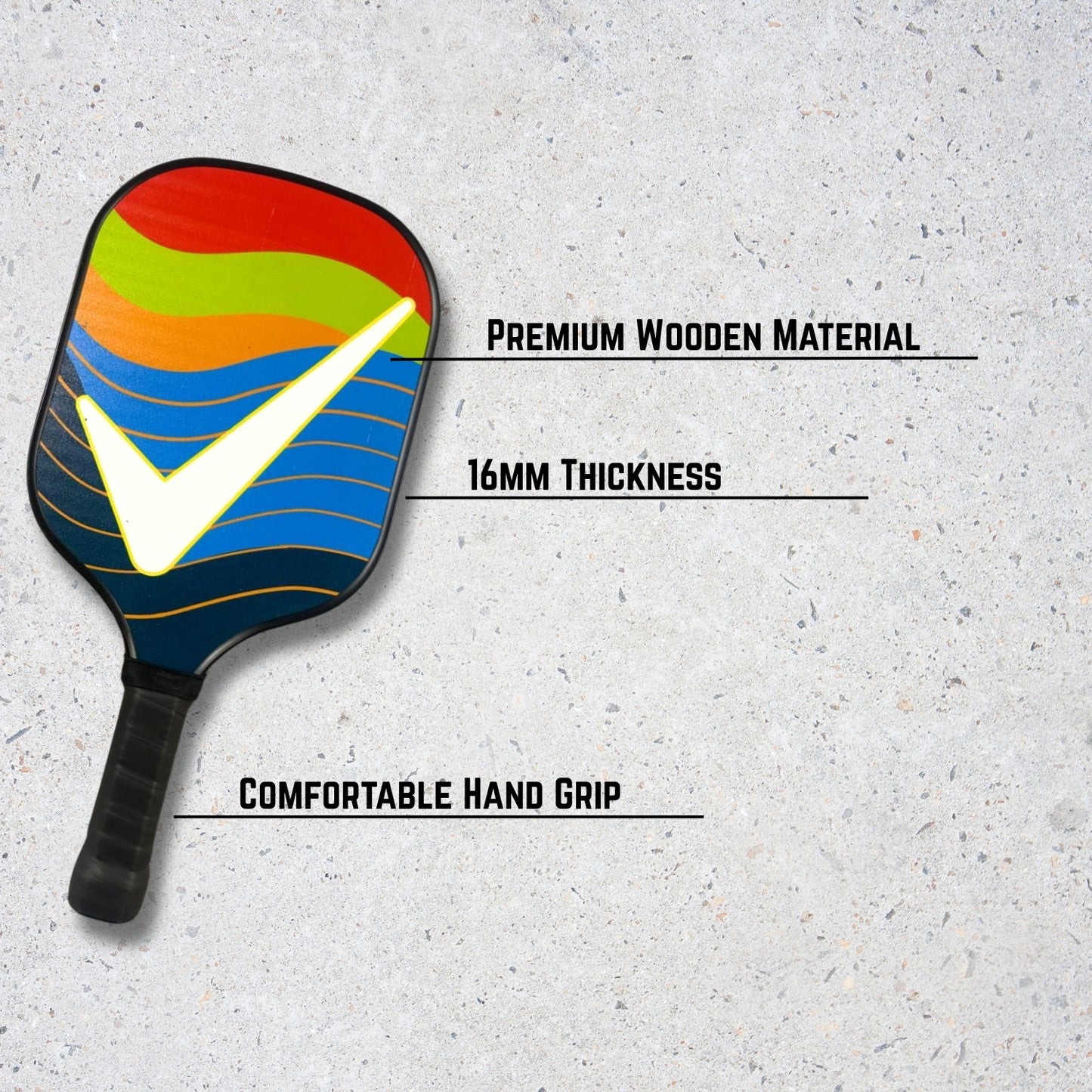 Fitnest Wooden Pickleball Paddle Set | 2 Training-Grade Paddles (16mm) + 4 Pickleballs + Carry Cover | Premium Wooden Surface | Firm Grip Handle | Beginner & Family-Friendly Set