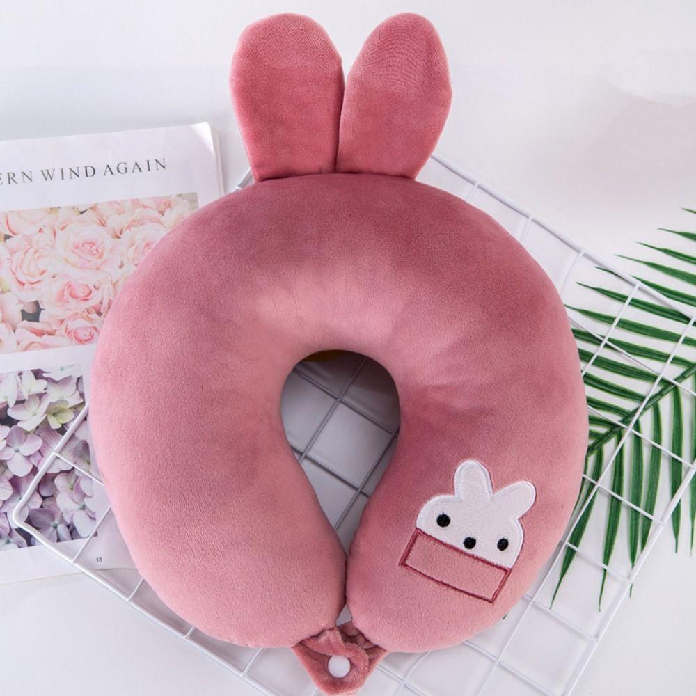 NovaHaven U-Shaped Cartoon Neck Pillow | Memory Foam Travel Pillow with Cute Animal Design | Plush Fabric | Free Size