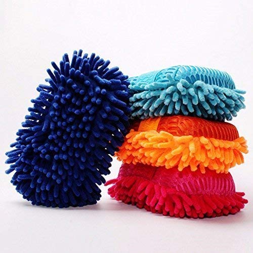 GroomBuddy Microfiber Car Wash Sponge | High-Density Chenille Cleaning Mitt with Strap | Scratch-Free, Reusable & Absorbent for Car, Bike & Home
