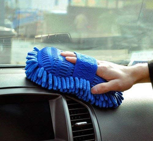 GroomBuddy Microfiber Car Wash Sponge | High-Density Chenille Cleaning Mitt with Strap | Scratch-Free, Reusable & Absorbent for Car, Bike & Home