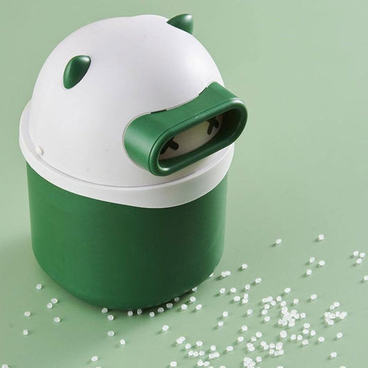 GroomBuddy Sleepy Bear Mini Dustbin | Cute Desktop Trash Bin with Lid | Compact, Odor-Sealing & Multi-Use for Home, Car & Office