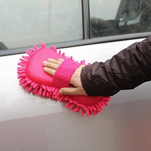 GroomBuddy Microfiber Car Wash Sponge | High-Density Chenille Cleaning Mitt with Strap | Scratch-Free, Reusable & Absorbent for Car, Bike & Home