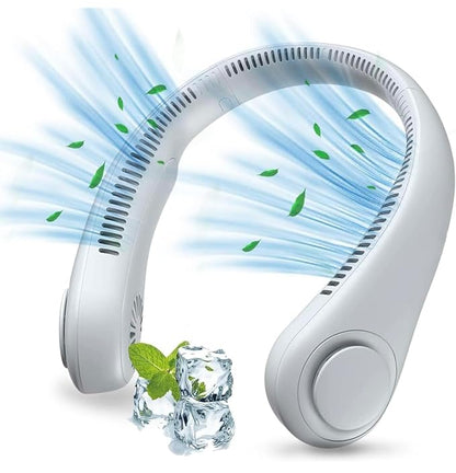 NovaHaven Portable Neck Fan Rechargeable Smart Cooling With 3 Speed USB Charging Low Noise Mini Fans For Kitchen Travel Outdoor & Office