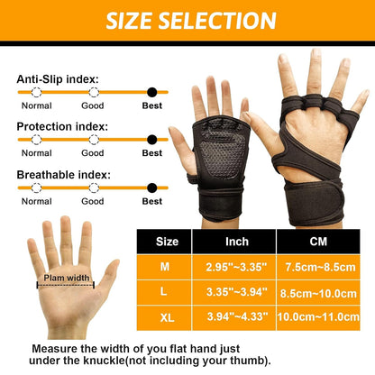 Fitnest ProGrip Gym Gloves | Full Palm Protection + Wrist Support for Men & Women
