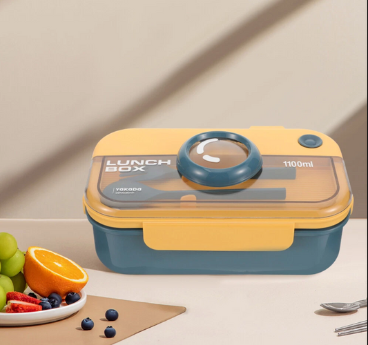 Yakada 1100ml Insulated Lunch Box with Cutlery | Leakproof & Lightweight | Office & School Use