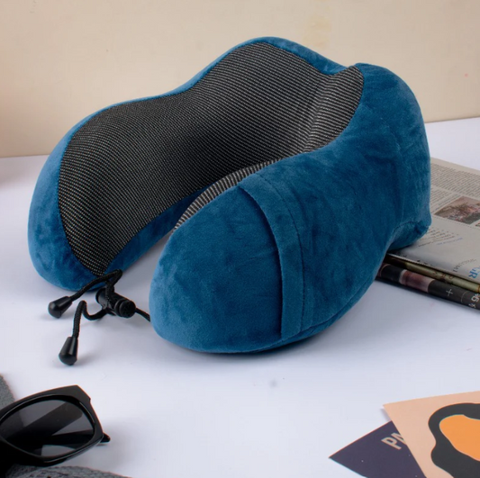 NovaHaven Memory Foam Travel Neck Pillow | Ergonomic Support with Adjustable Strap | Washable Cover | Free Size