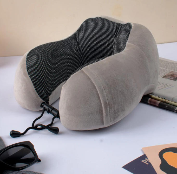 NovaHaven Memory Foam Travel Neck Pillow | Ergonomic Support with Adjustable Strap | Washable Cover | Free Size