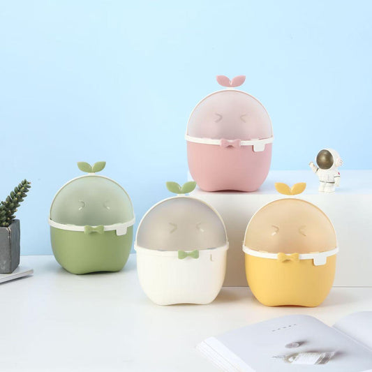 GroomBuddy Leafy Bean Mini Dustbin | Cute Desktop Trash Can with Shake Lid | Eco-Friendly & Odor-Sealed