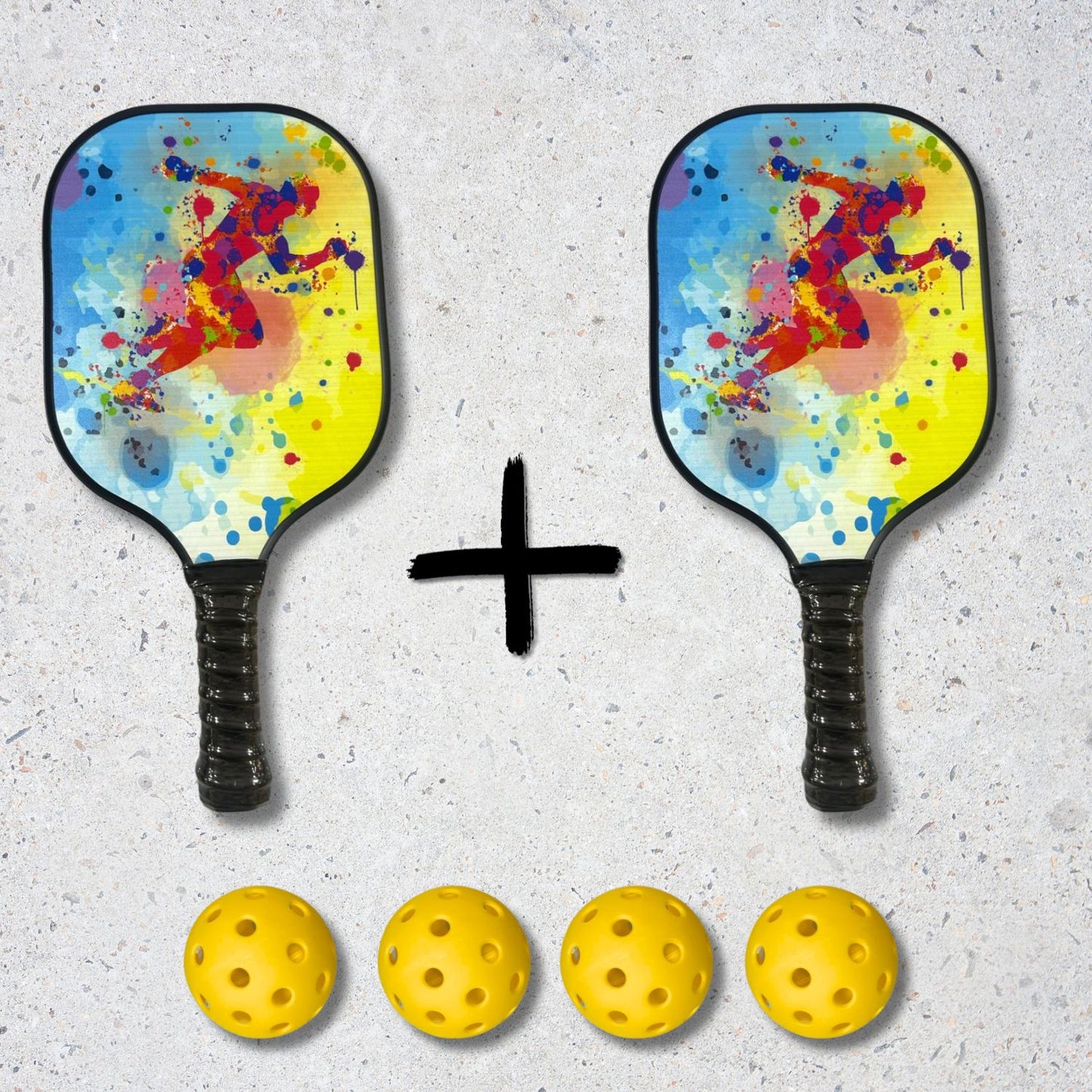 Fitnest Tournament-Grade Pickleball Paddle Set | 2 Fiberglass Rackets (16mm) + 4 Pickleballs + Carry Cover | PP Honeycomb Core | Cushioned Grip | Pro-Level Outdoor Game Kit