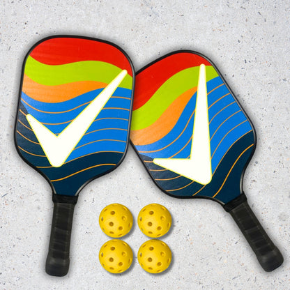 Fitnest Wooden Pickleball Paddle Set | 2 Training-Grade Paddles (16mm) + 4 Pickleballs + Carry Cover | Premium Wooden Surface | Firm Grip Handle | Beginner & Family-Friendly Set