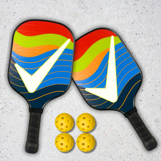 Fitnest Wooden Pickleball Paddle Set | 2 Training-Grade Paddles (16mm) + 4 Pickleballs + Carry Cover | Premium Wooden Surface | Firm Grip Handle | Beginner & Family-Friendly Set
