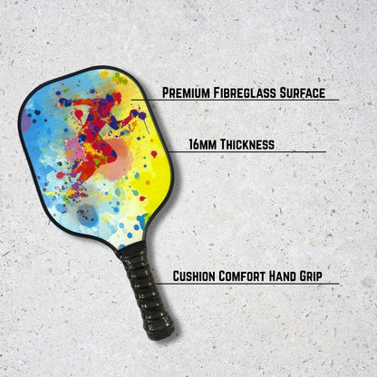Fitnest Tournament-Grade Pickleball Paddle Set | 2 Fiberglass Rackets (16mm) + 4 Pickleballs + Carry Cover | PP Honeycomb Core | Cushioned Grip | Pro-Level Outdoor Game Kit