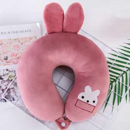 NovaHaven U-Shaped Cartoon Neck Pillow | Memory Foam Travel Pillow with Cute Animal Design | Plush Fabric | Free Size