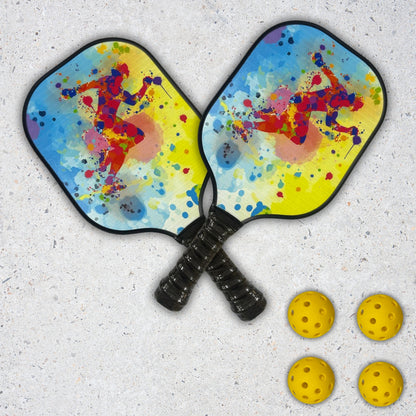 Fitnest Tournament-Grade Pickleball Paddle Set | 2 Fiberglass Rackets (16mm) + 4 Pickleballs + Carry Cover | PP Honeycomb Core | Cushioned Grip | Pro-Level Outdoor Game Kit