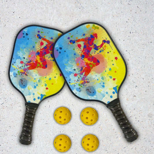 Fitnest Tournament-Grade Pickleball Paddle Set | 2 Fiberglass Rackets (16mm) + 4 Pickleballs + Carry Cover | PP Honeycomb Core | Cushioned Grip | Pro-Level Outdoor Game Kit