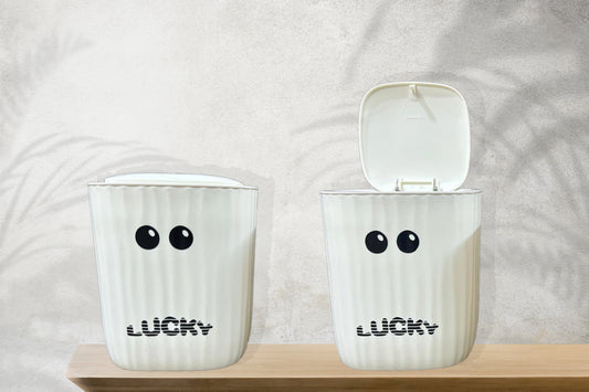 GroomBuddy Push Button Mini Dustbin| Compact Desktop Waste Bin for Home, Office & Car